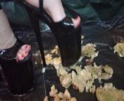 Lady L crush apples with black extreme high heels from apple creampie high heels stockings