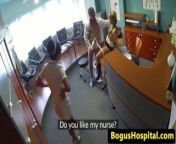 Fake doctor fucks patient and nurse on desk from doctor and nurse sex fake v