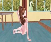 An animated 3d sex video of a cute teen gitl giving nude posed inside the classroom from 3d sex video