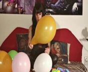 Balloon blowing & popping by teen girl pt2 from indian girl popping and