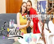 Happy Easter Lesbians Humping for ClubSweethearts from cute girl in bunny onesie dancing and showing her perky tits on tiktok