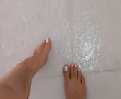 Blonde dances a little then pees in the shower from long video d