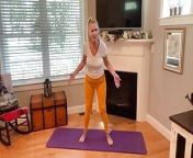 Dani D Mature Yoga Stretch #3 (Yellow Leggings And Pink Toe Nails) from zandro cruz rocco steele