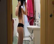 Spying on My Young Stepmother in the Shower. from japanese mom son in the