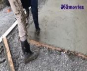 Construction Worker Fucks Housewife Raw Dog Buck Naked After Finishing Up Her Back Patio from www white dogs anima