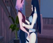 Sakura eating Hinata&apos;s pussy, trib until orgasm. Naruto lesbian hentai. from aniemal