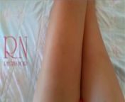 White socks. Cute chick lies on the bed, smiles, gracefully bends. Nice Baby with white socks on th from img52 imagetwist com th 03274 nikay xxx