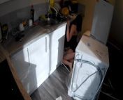 Horny wife seduces plumber in the kitchen while husband at work from nighty