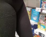 Candid See Through Leggings in a Shopping Mall - Thick Booty and Cameltoe View from see through show cameltoe