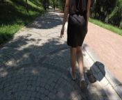 I walk at park without bra, jerk off guy in car, turn him on, but let him cum on me only in evening! from nighty without bra