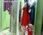 exhibitionist wife teasing voyeurs completely naked in fitting room with open curtain from srabonti kar urmila nake