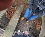 Friend makes me cum in public park from hand job in public pa