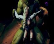 Big ork fuck with the beautiful girl at the cave - HMV 3d hentai animation from 3d slimdog girl 66