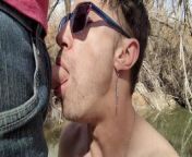 Ftm on a hike sucks dick and gets fucked raw creampie from www dasi exy muscel gay sex