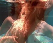 Olla Oglaebina and Irina Russaka sexy nude girls in the pool from sexy nude girl 13