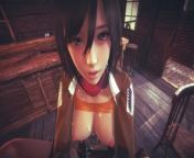 [ATTACK ON TITAN] POV You found Mikasa at the bar (3D PORN 60 FPS) from ao5