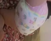 Secret diaper girl fills diaper and has screaming orgasm from xtreme diaper