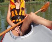 PRETTY WOMAN PUBLICLY PLAYS WITH HER PUSSY ON A KAYAK AT GREAT RISK OF BEING CAUGHT! from indian woman plays with her nice shaved vagina