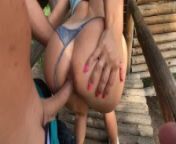 Fitness girl ride my cock outdoor in public park from sarail