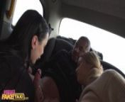 Female Fake Taxi Driver And Her Sexy GF Treat Birthday man To A Hot filthy Bisexual 3way from sexy4gp