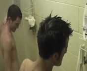 Athletic jocks wank their hard dicks in warm shower from american male gay xxxap 95 com