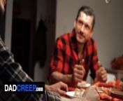 Hot Latino Mateo Torres Slobbers On Step Daddy&apos;s Cock While Watching A Scary Movie - DadCreep from white night gay movie hot scene