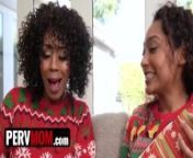 Lucky Stud Gets To Fuck Both StepMom And StepSis Misty Stone & Sarah Lace On Christmas - PervMom from incestmoms