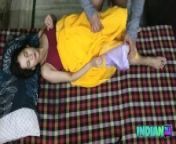 Indian Bhabhi In Yellow Sari Having Sex With Her Husband from sexy aunty sex in sari blause opening boob